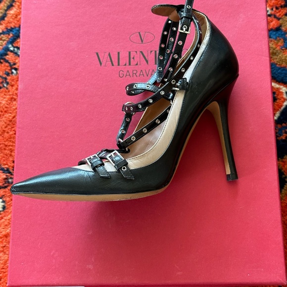 Authentic Valentino High Heels Pumps Black Leather - Picture 9 of 11